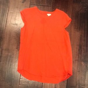 ❤️FREE!!!❤️ J.Crew cap sleeve orange top‎ XXS